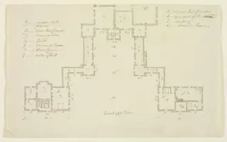 Sketch plan of additions to the North side of Combe Bank., by Roger Morris, 1728