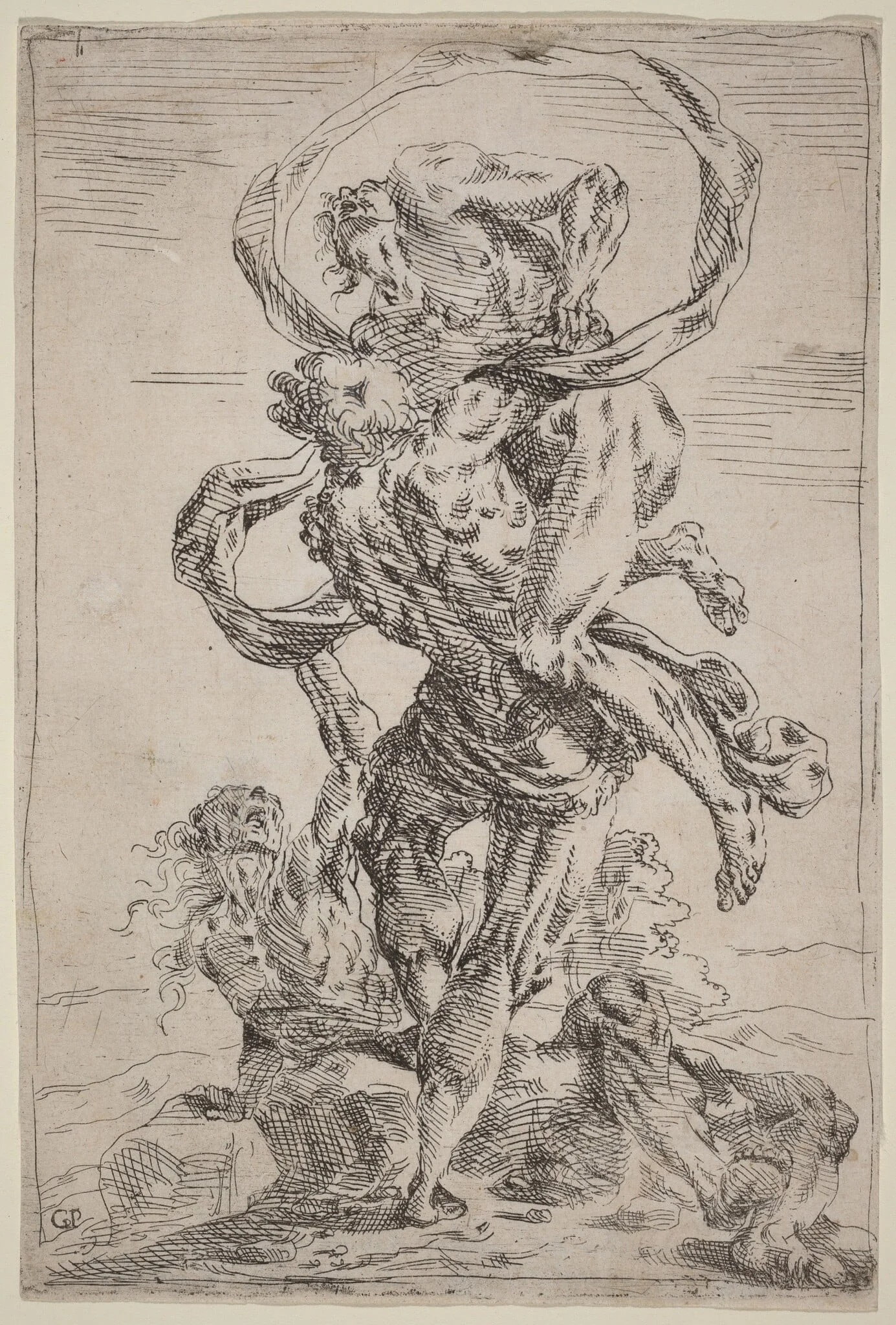 Hercules and Antaeus, detail