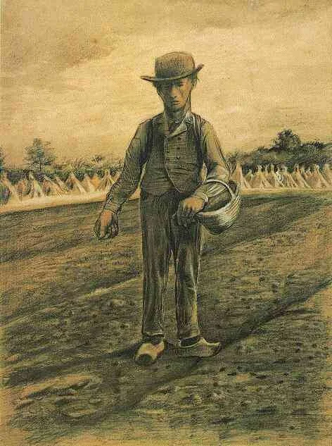 Sower with Basket, detail
