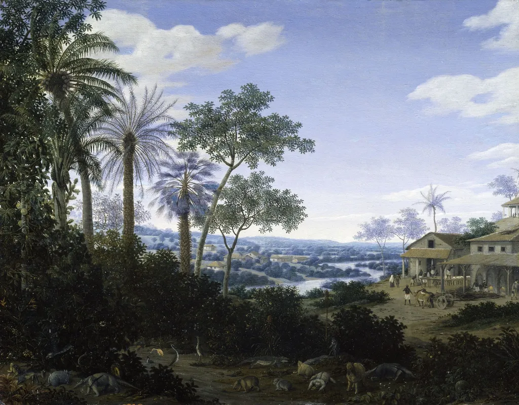 Brazilian Landscape with Sugar Mill, by Frans Post, oil, 1660