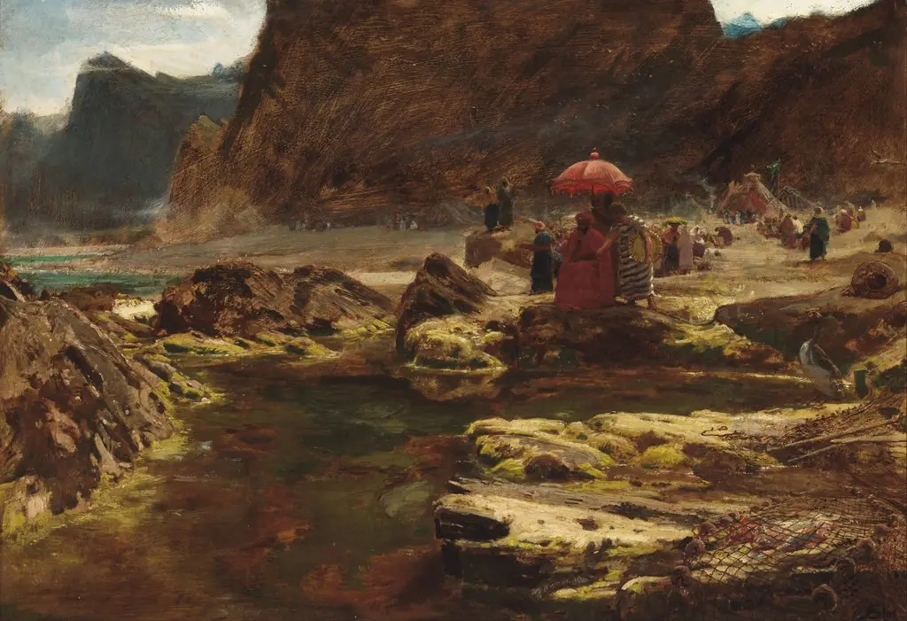 The Sultan and his camp by the enchanted ..., by Albert Goodwin, oil, 1894