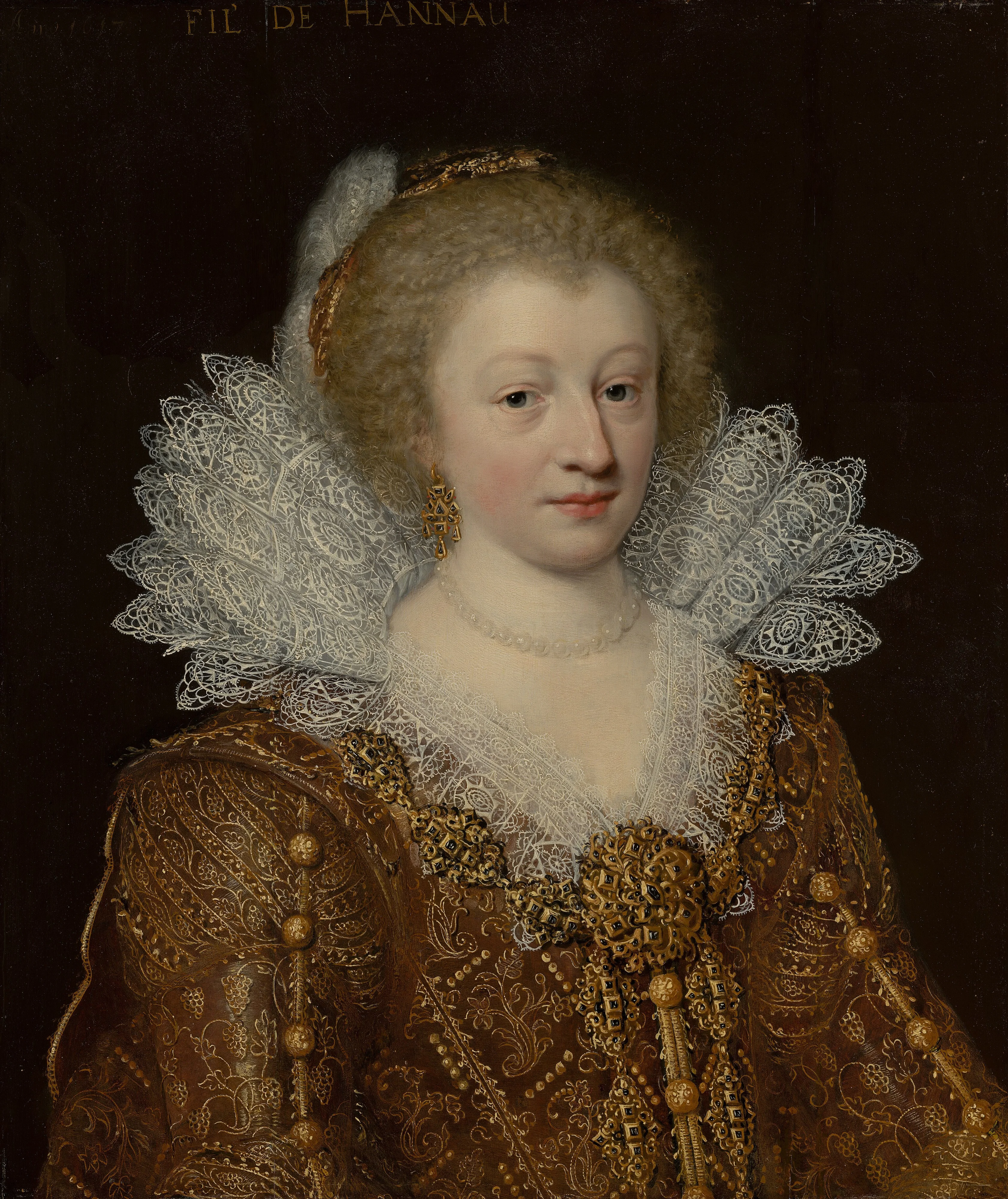 Portrait of Amélie Elisabeth of Hanau-Münzenberg, detail