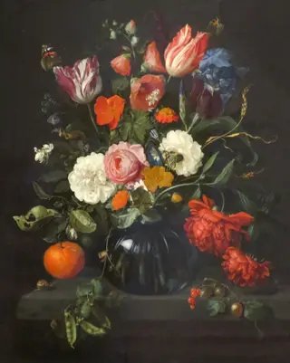 Vase of Flowers, by Jan Davidsz. de Heem, oil, 1654