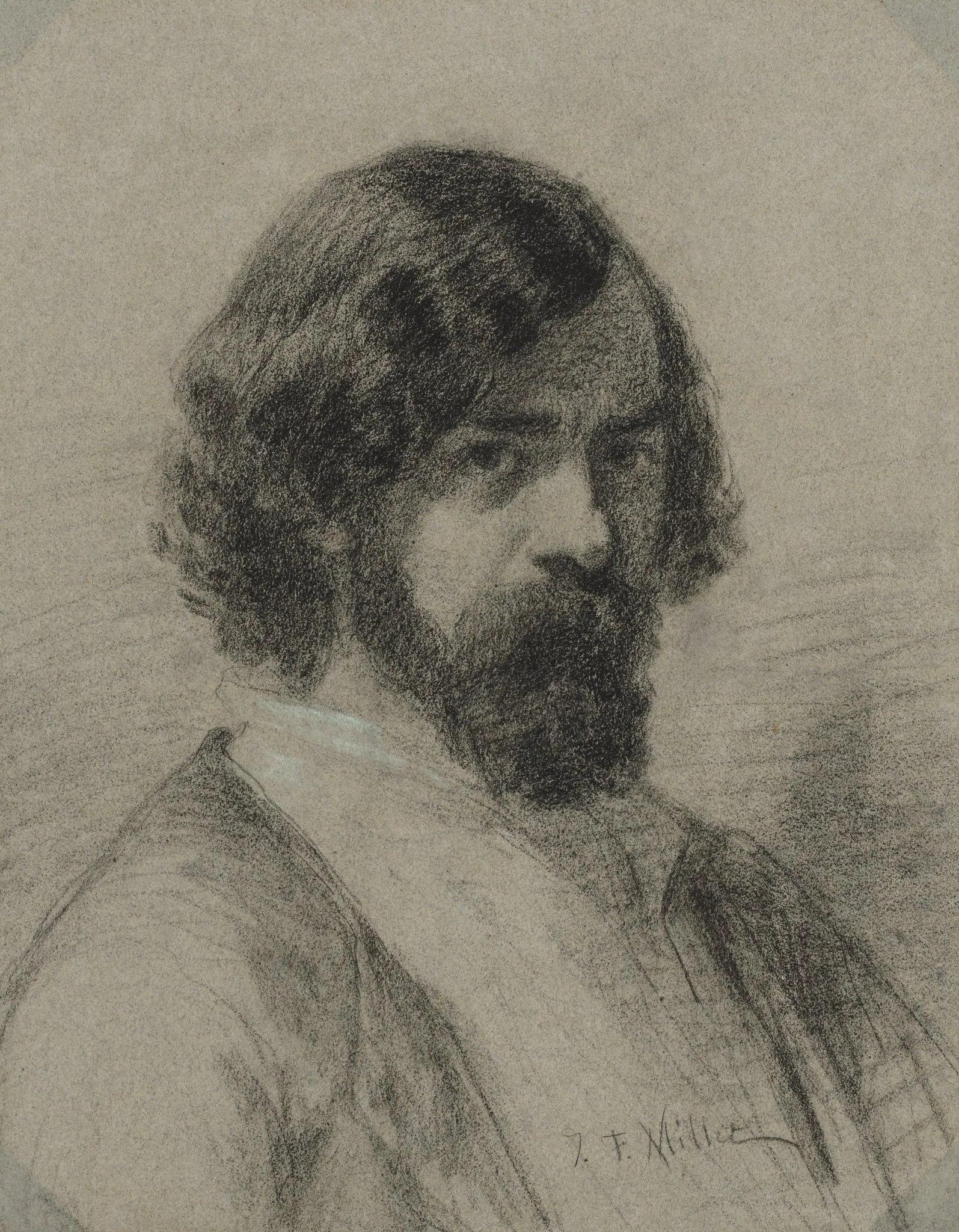 Portrait of Narcisse Virgile Diaz de la Peña, detail