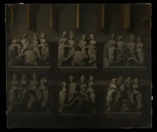 Hindu Stone Sculptures, by W. A. Fulton, oil, 1850