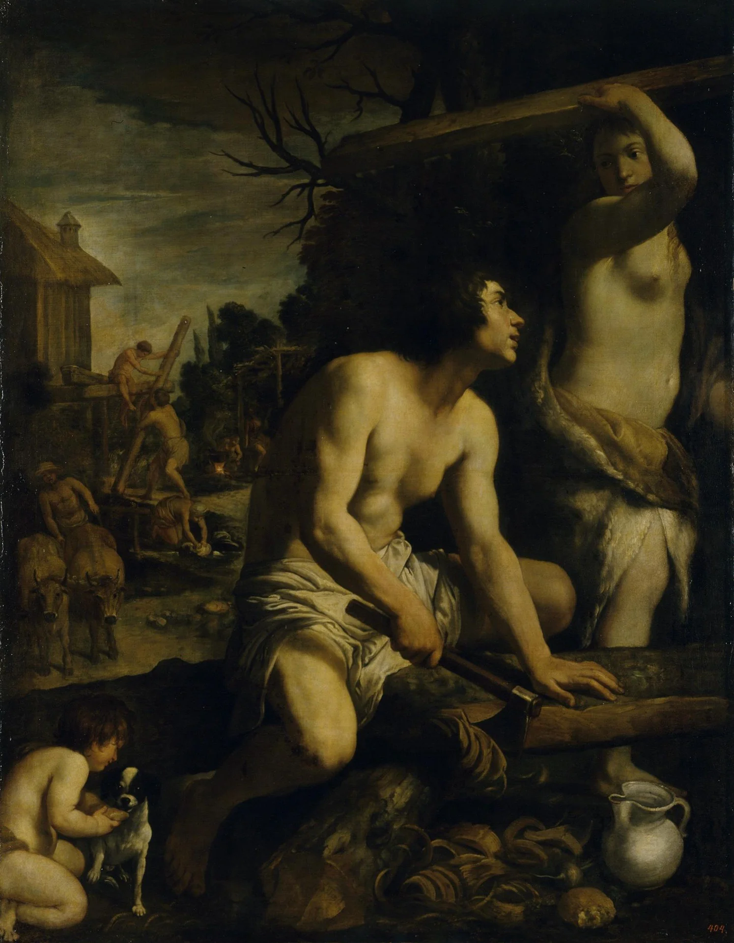 Construction of Noah's Ark, detail