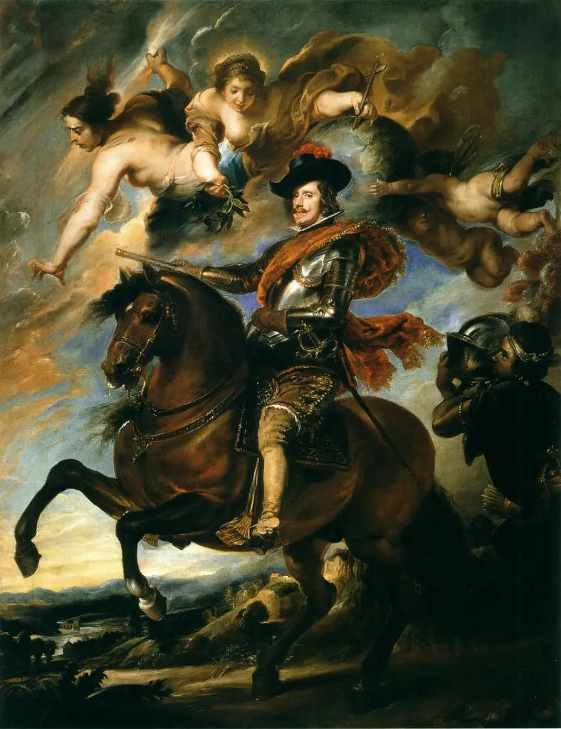 Portrait of Philip IV of Spain on horseback, by Juan Bautista Martínez del Mazo, oil, 1645