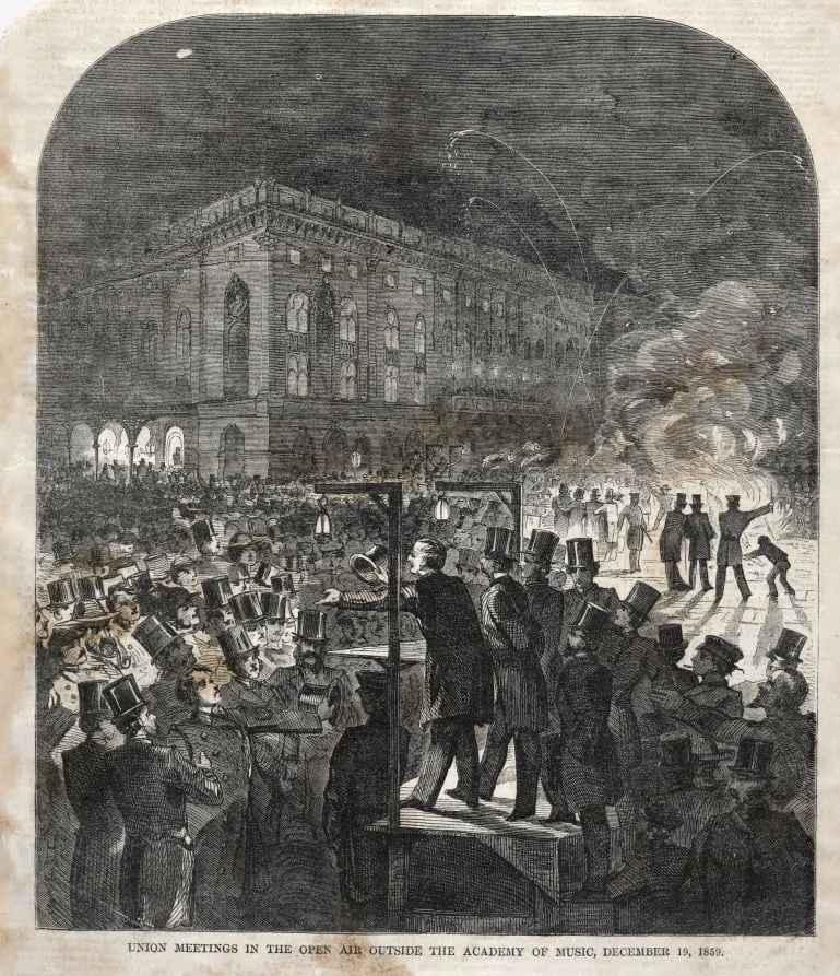 Union Meeting in the Open Air Outside the Academy of Music, detail
