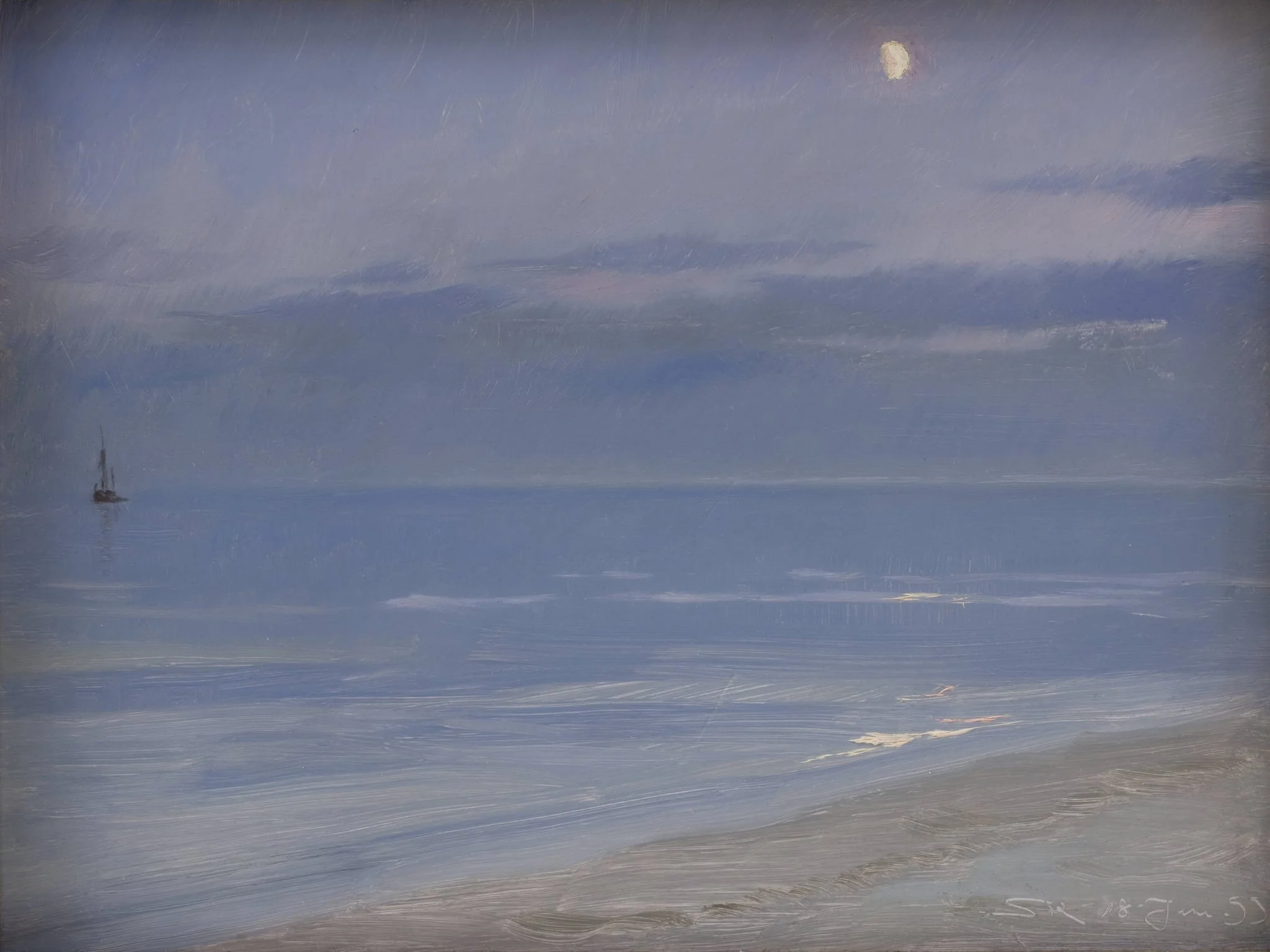Skagen Beach in Moonlight, detail