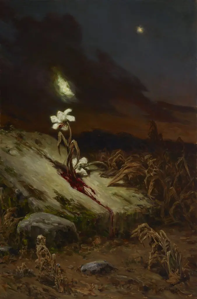 Tomb of a Suicide, by Wilhelm Kotarbiński, oil, 1900