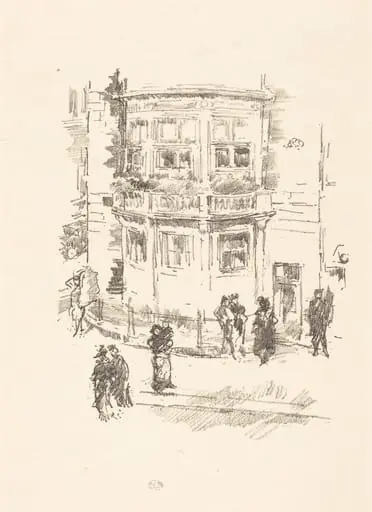 The Manager's Window, Gaiety Theatre, by James McNeill Whistler, ink, 1896