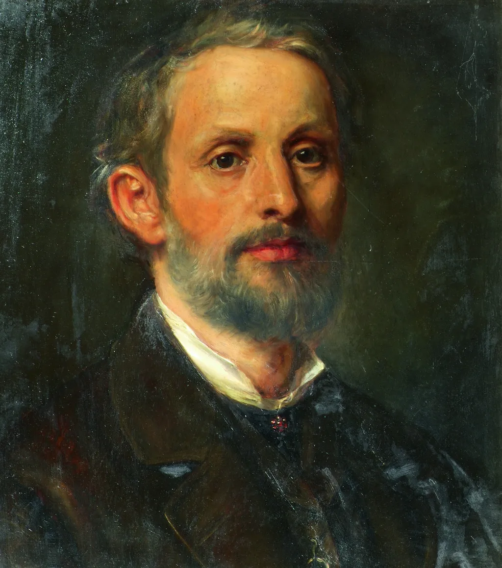 Selbstbildnis, by Friedrich Staudinger, oil, 1868