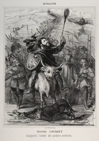 Actualities:  Master Courbet Inaugurates the School of Modern Painting, by Émile Bénassit, 1868