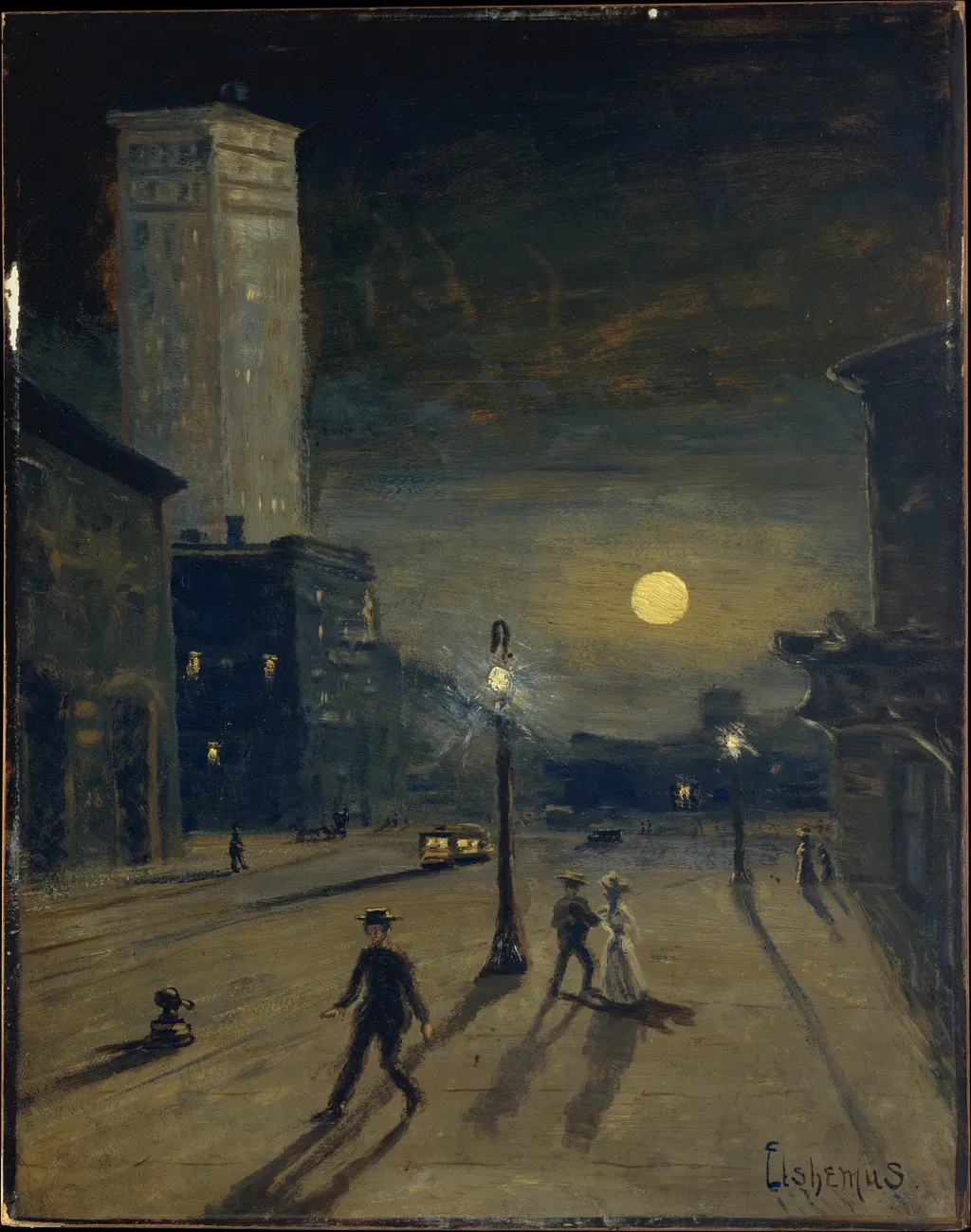 New York at Night, by Louis Eilshemius, unspecified, 1910
