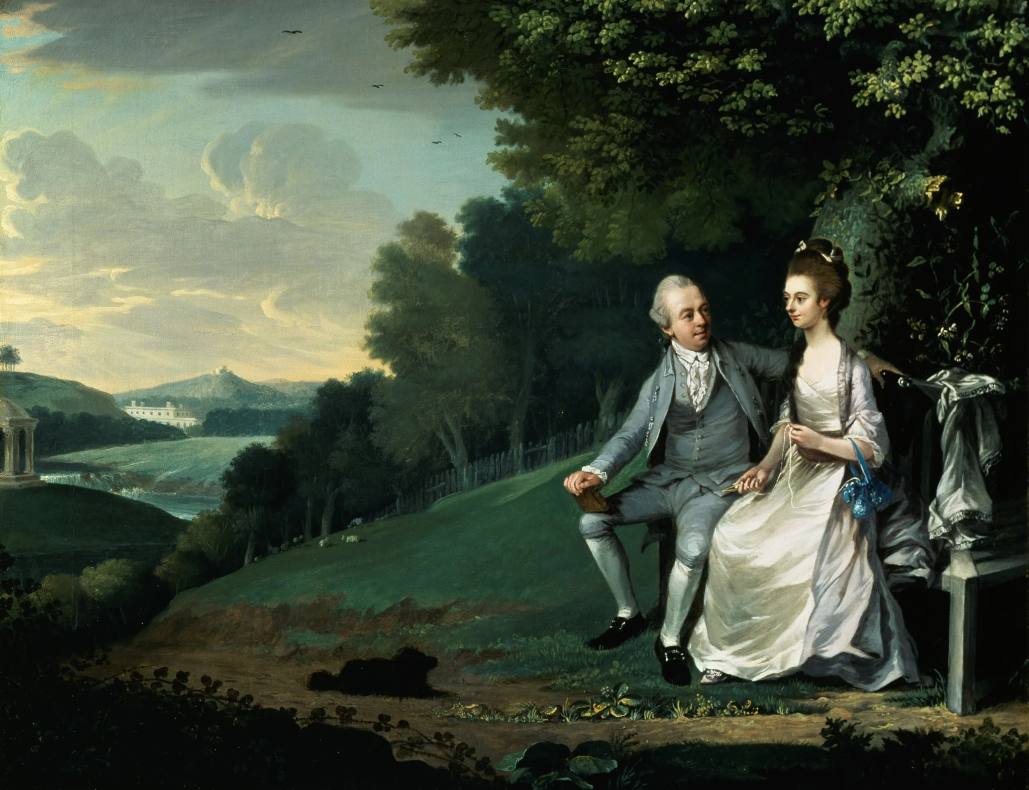 Portrait of a Couple, said to be Sir Francis and Lady Dashwood at Wycombe Park, detail