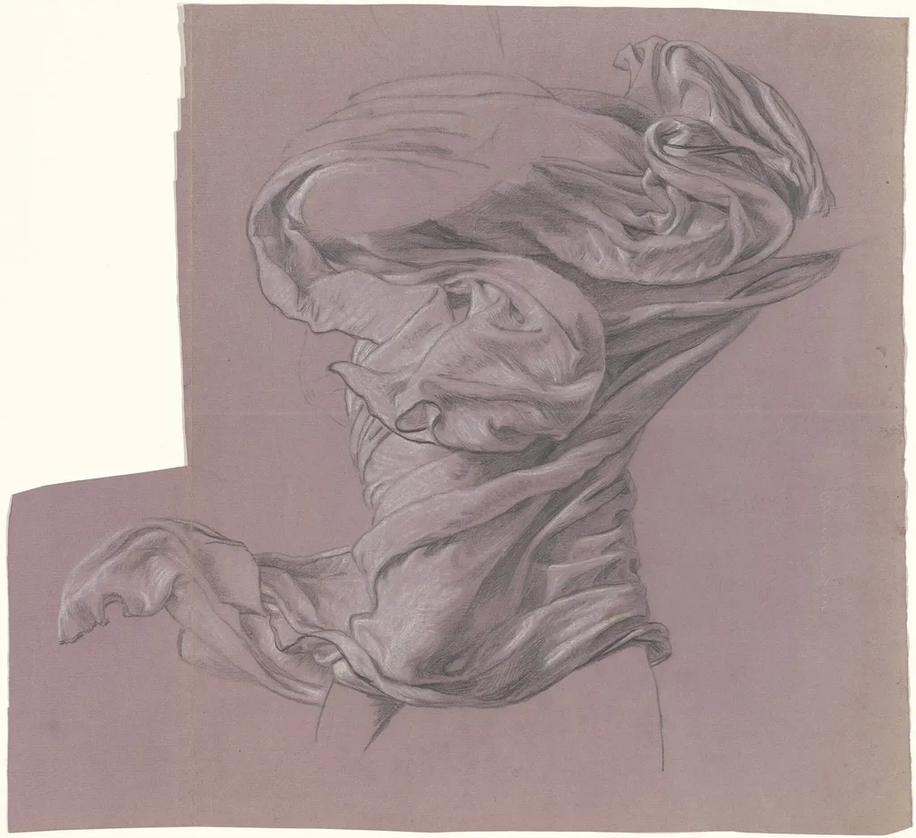 Study for "Greek Girls Bathing", by Elihu Vedder, graphite, 1872
