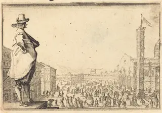 Piazza del Duomo, Florence, by Jacques Callot, ink, 1617