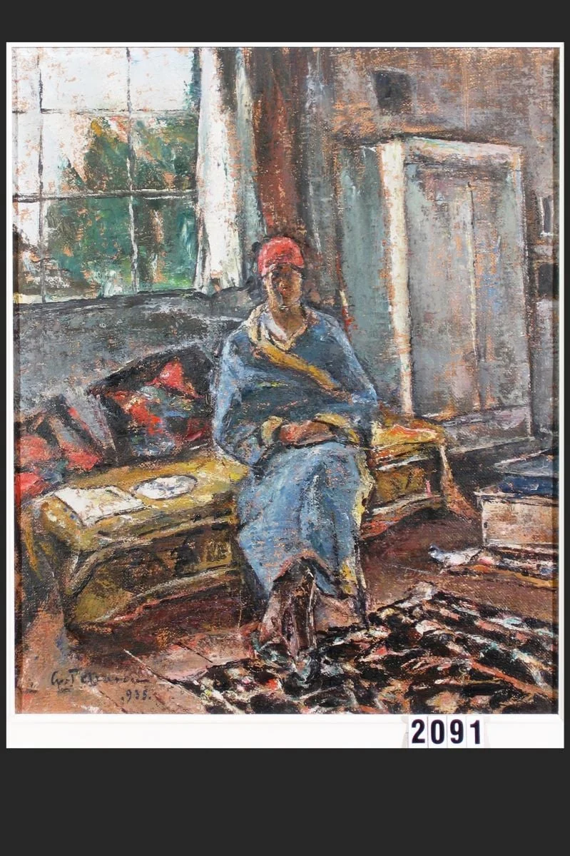 Interior cu femeie, detail