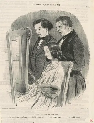 La dame qui cultive les arts, by Honoré Daumier, ink, 1846