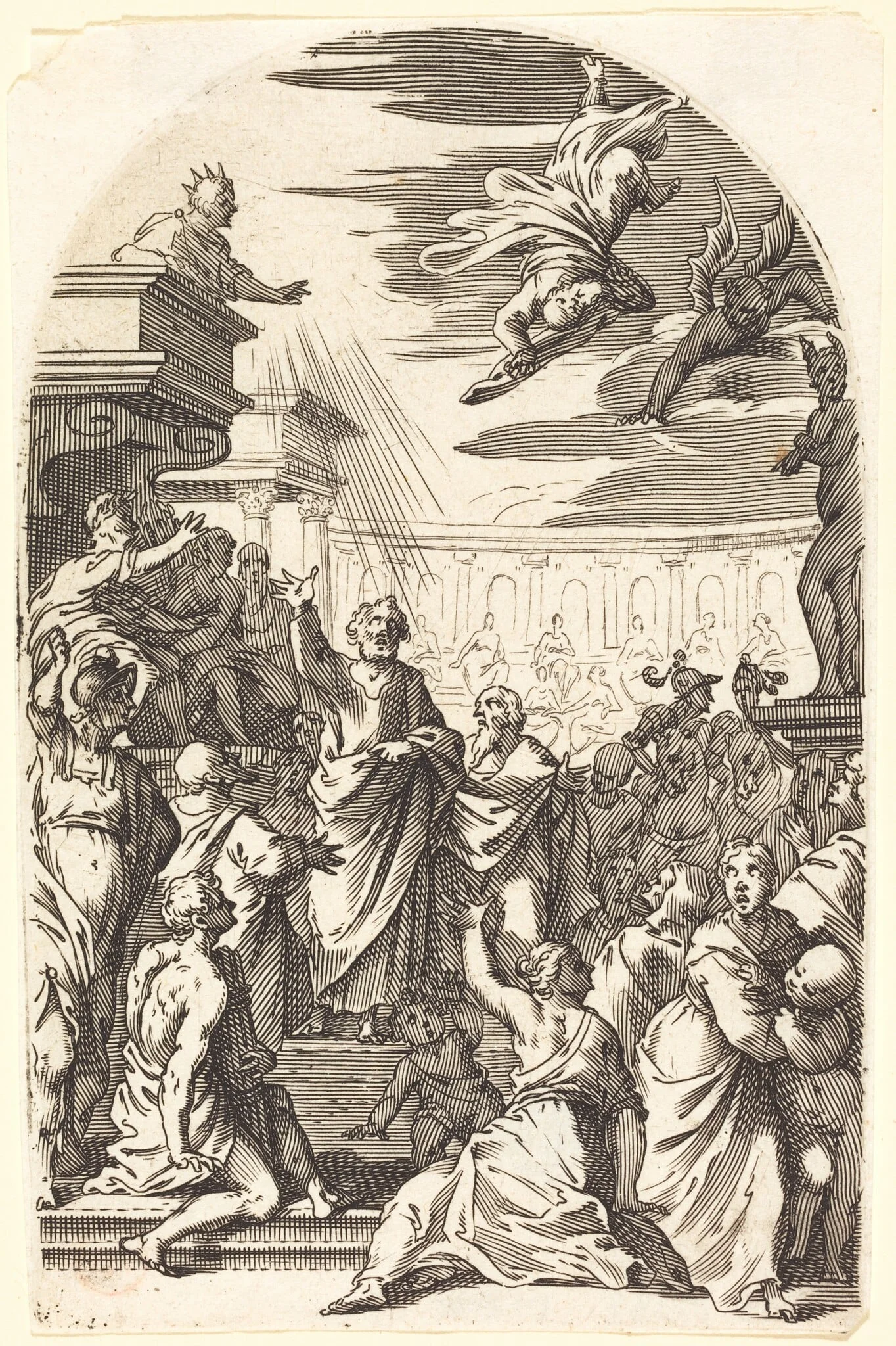 Fall of Simon the Magician, detail