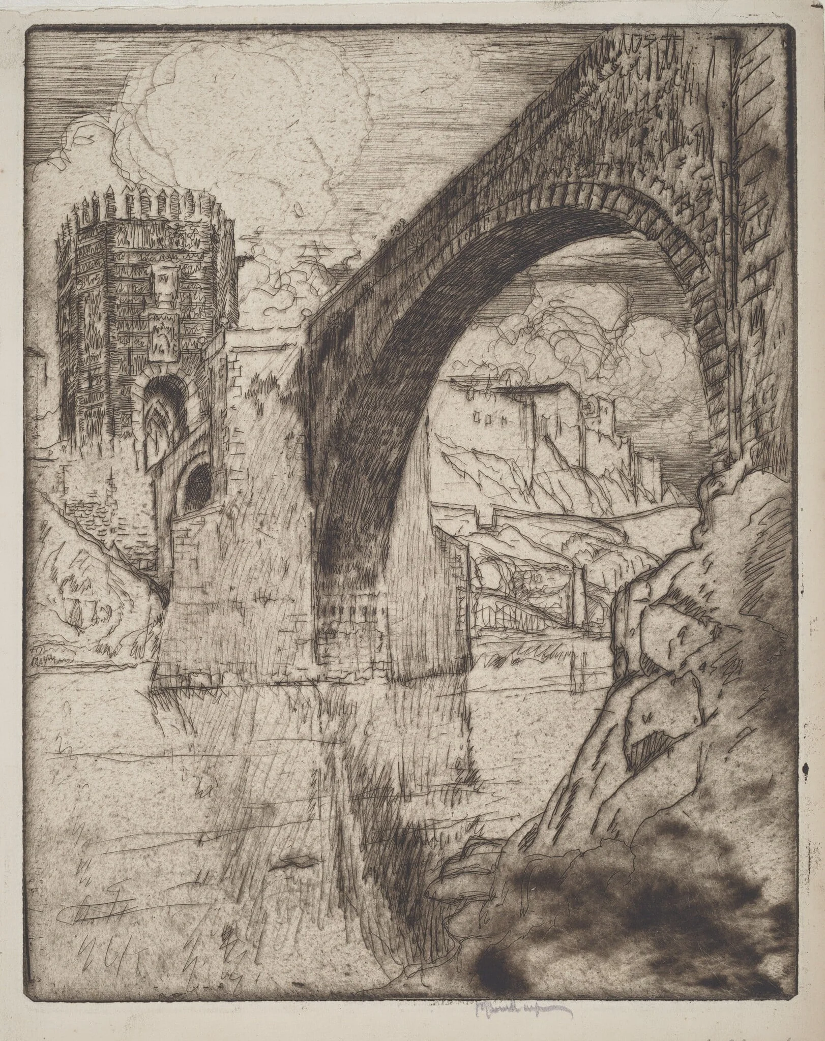 Arch of Bridge of Alcantara, detail