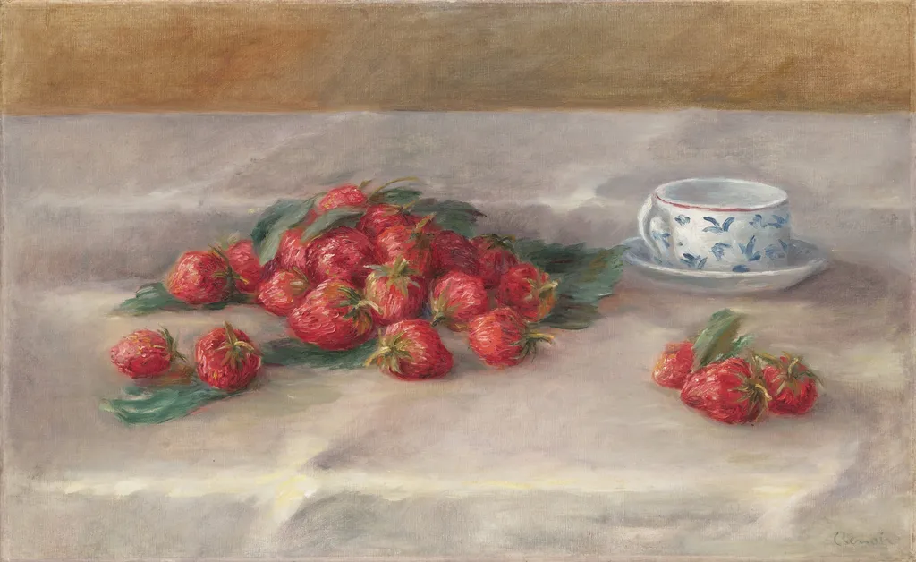 Strawberries, by Auguste Renoir, oil, 1905