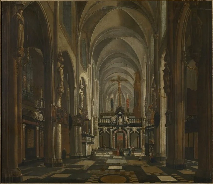 Interior of the former Saint Donatus Church in Bruges, detail