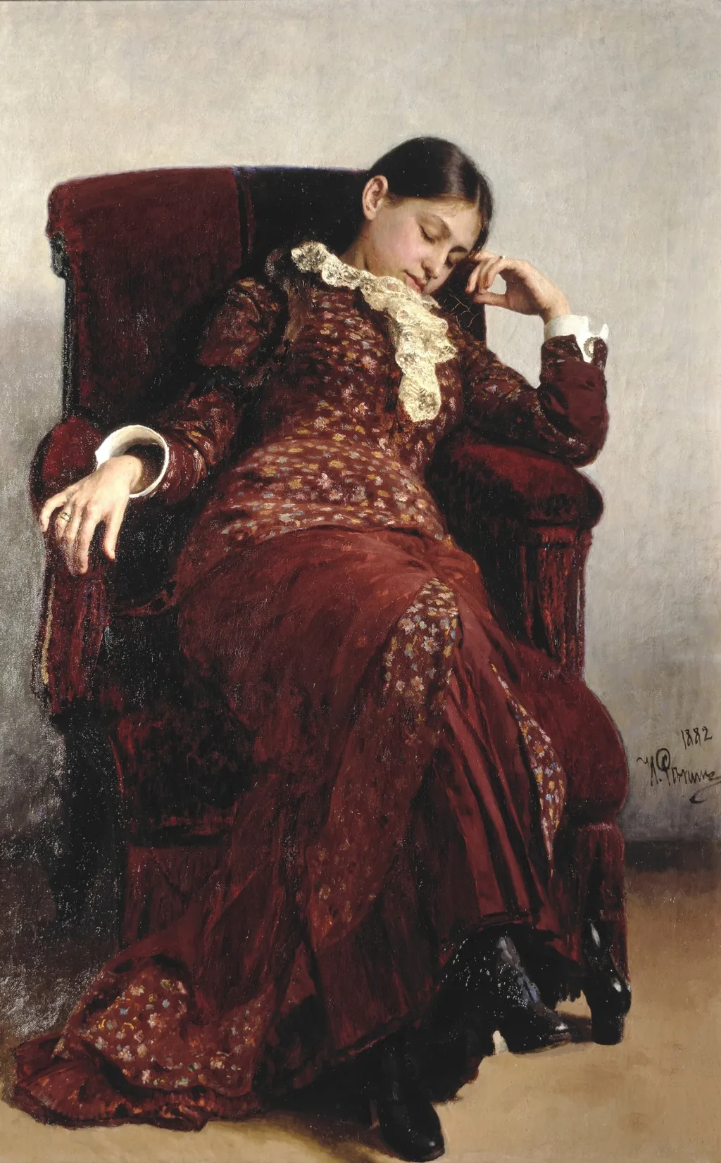 Taking a rest, by Ilya Repin, oil, 1892