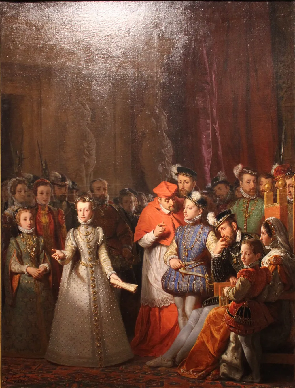 L’Éducation de Marie Stuart à la cour de François II by Gillot Saint-Evre, by Gillot Saint-Evre, oil, 1836
