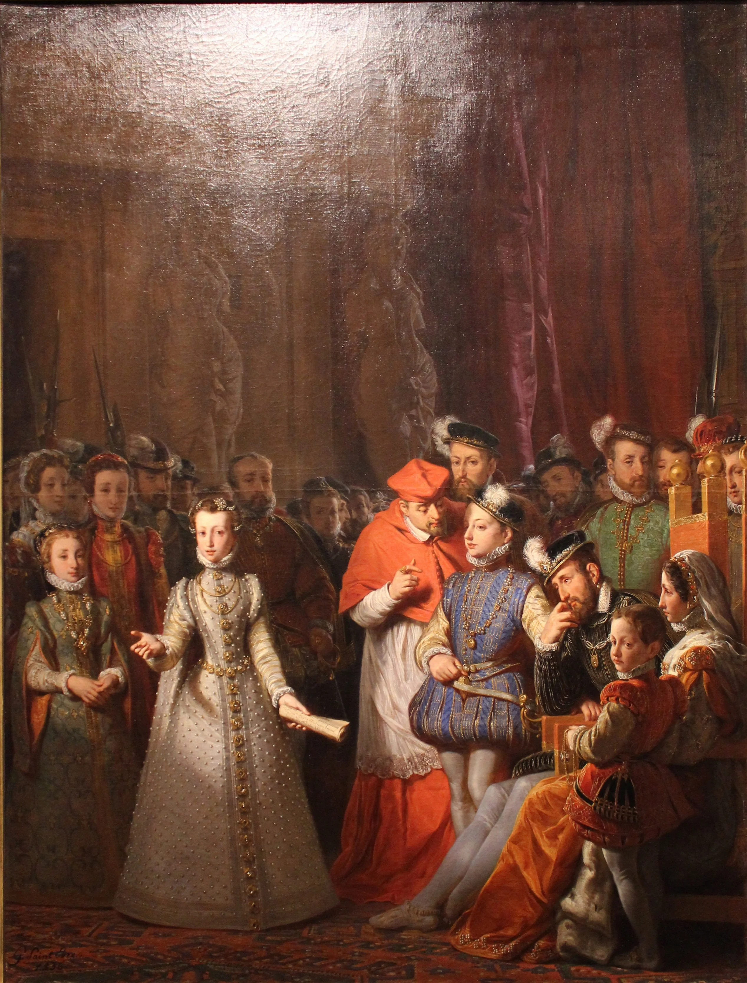 L’Éducation de Marie Stuart à la cour de François II by Gillot Saint-Evre, detail
