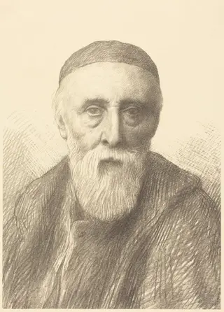 G.F. Watts, R.A., 2nd plate, by Alphonse Legros, ink, 1874