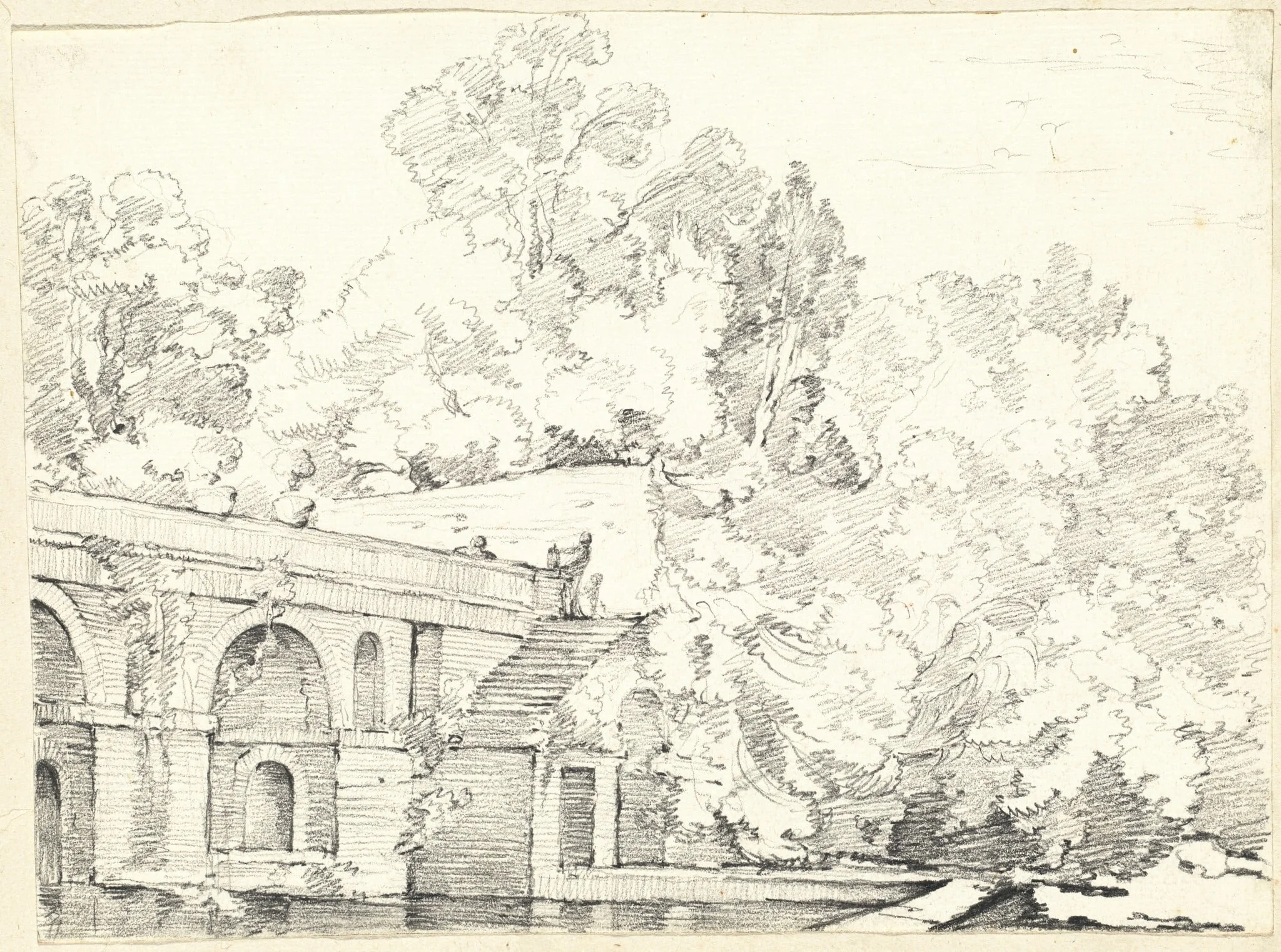 The Fishpond at Villa Madama, detail