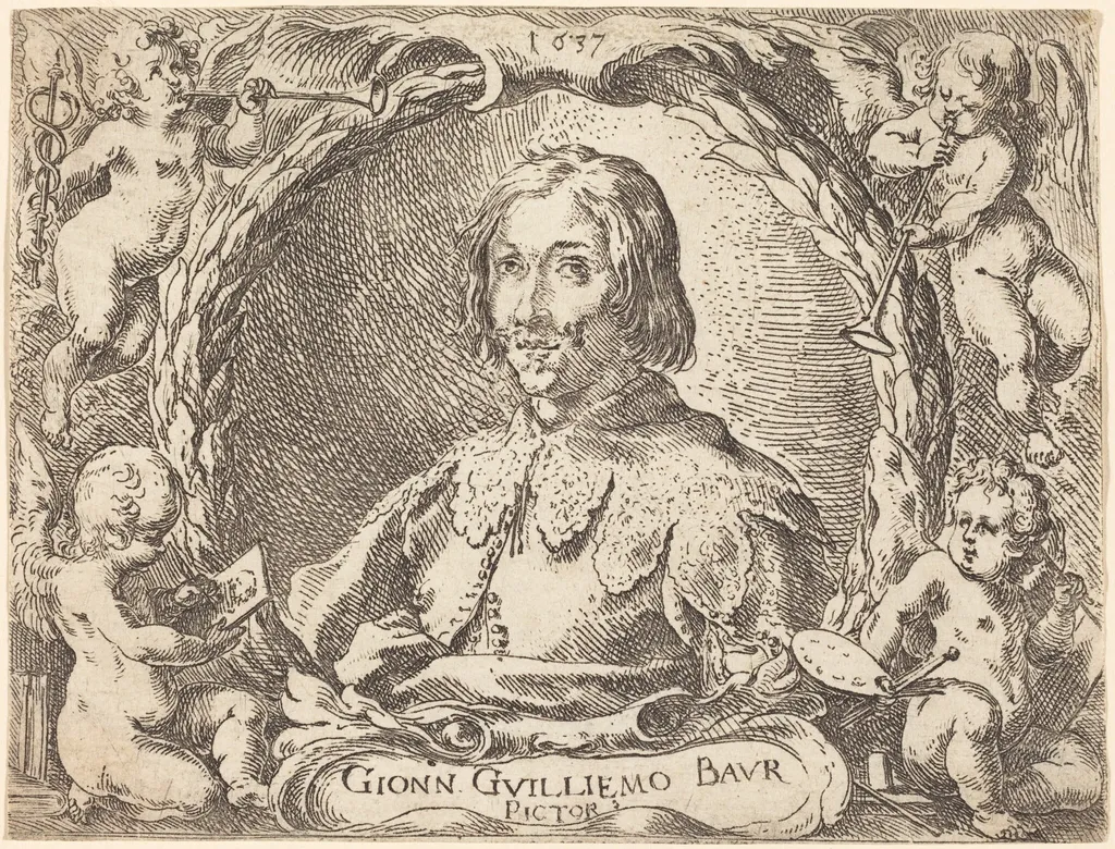 Capricci di varie battaglie (Frontispiece), by Johann Wilhelm Baur, ink, 1635
