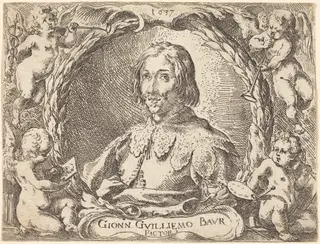Capricci di varie battaglie (Frontispiece), by Johann Wilhelm Baur, ink, 1635