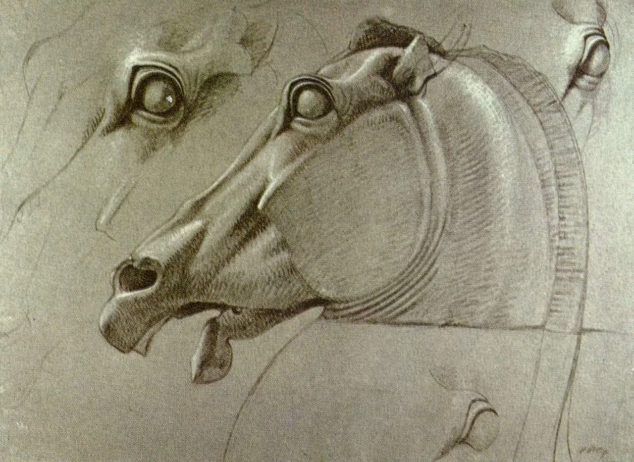 Kopf des Pferdes der Selene, detail