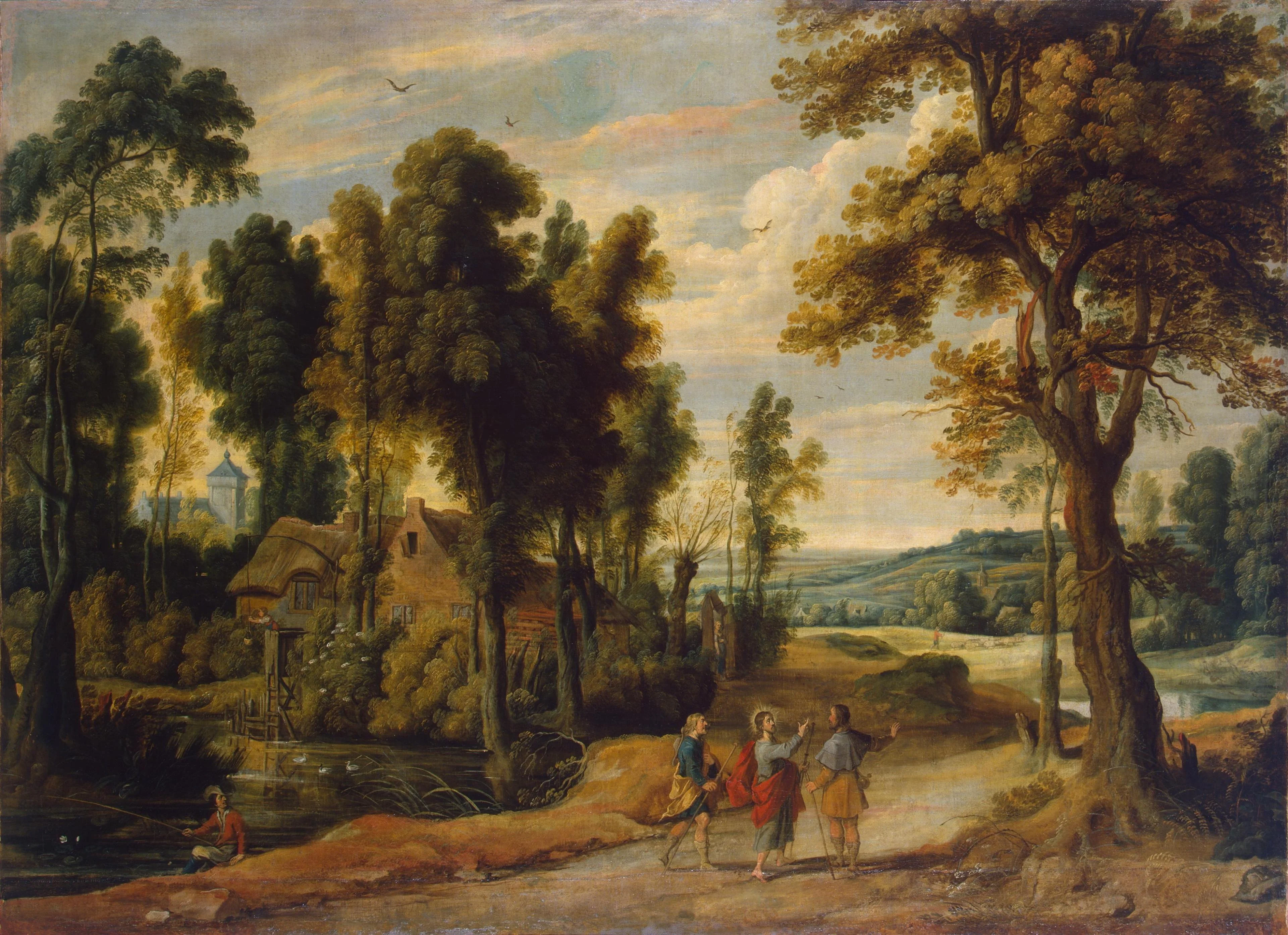 Christ on the Road to Emmaus, detail