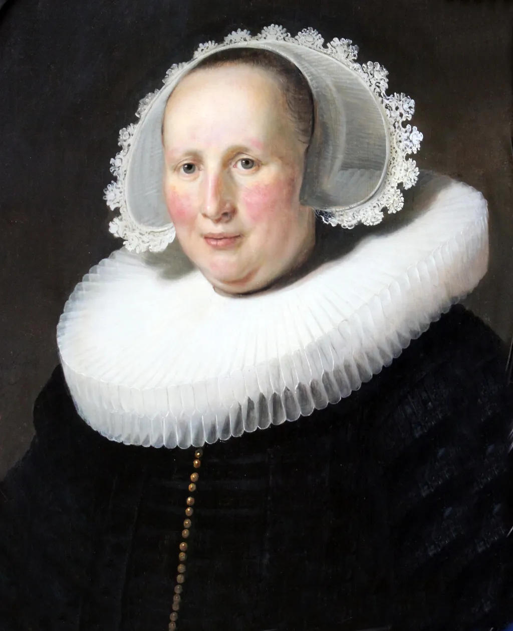 Portrait of Maertgen van Bilderbeecq, Wife of Willem Burggraeff, by Rembrandt, oil, 1633
