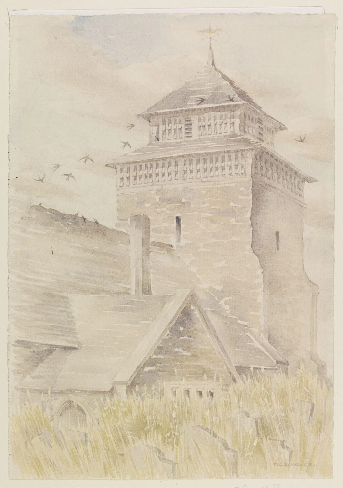 Bettws-y-Edewain Church Tower, Montgomeryshire, detail