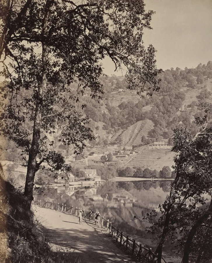 Hyree Lake. Hill Station in the Himmalayahs. View of the Taj Lake with Assembly Rooms, Lhutse, detail