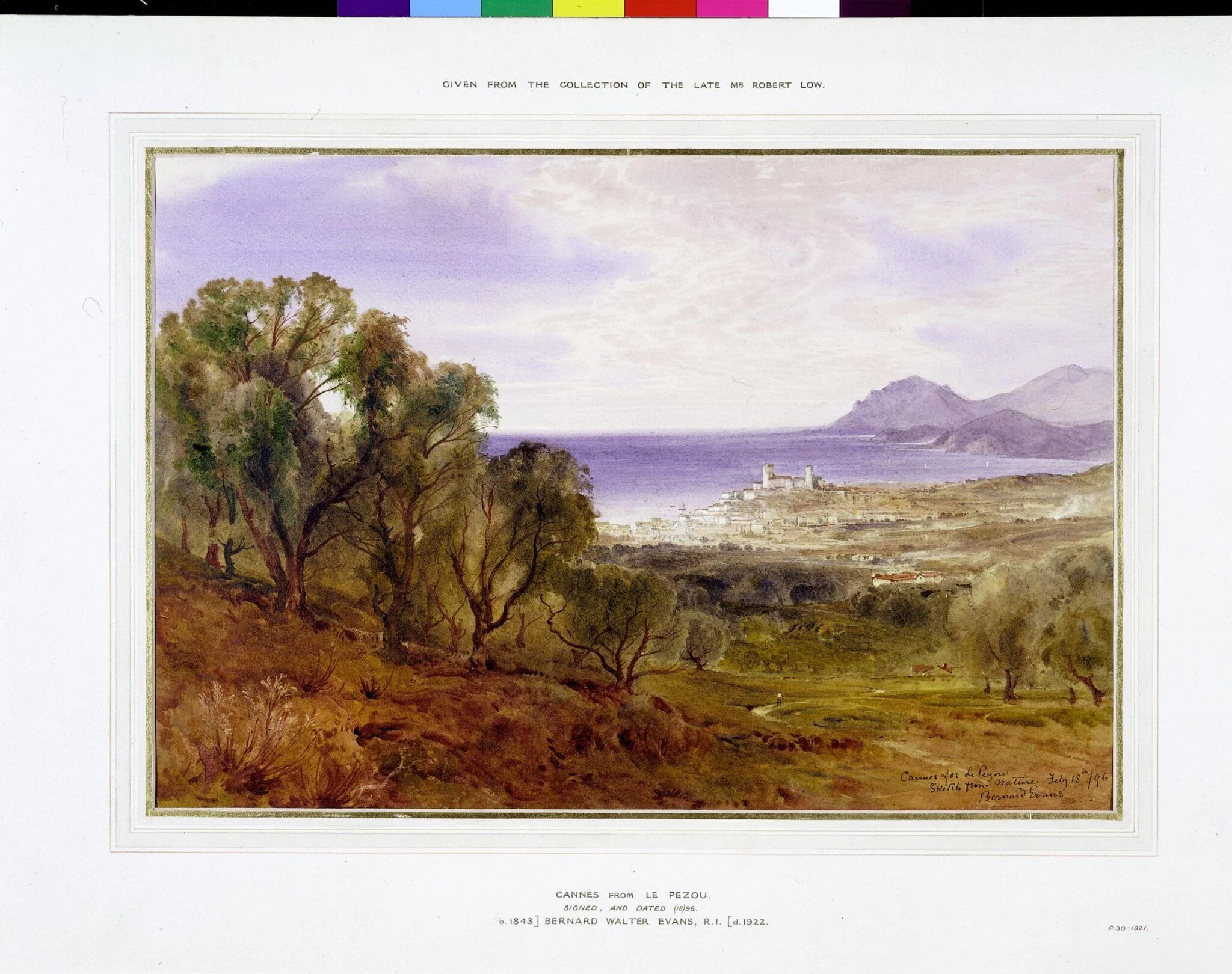Cannes from Le Pezou- A Sketch from Nature, detail