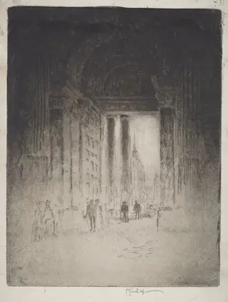 West Door, St. Paul's, by Joseph Pennell, ink, 1903