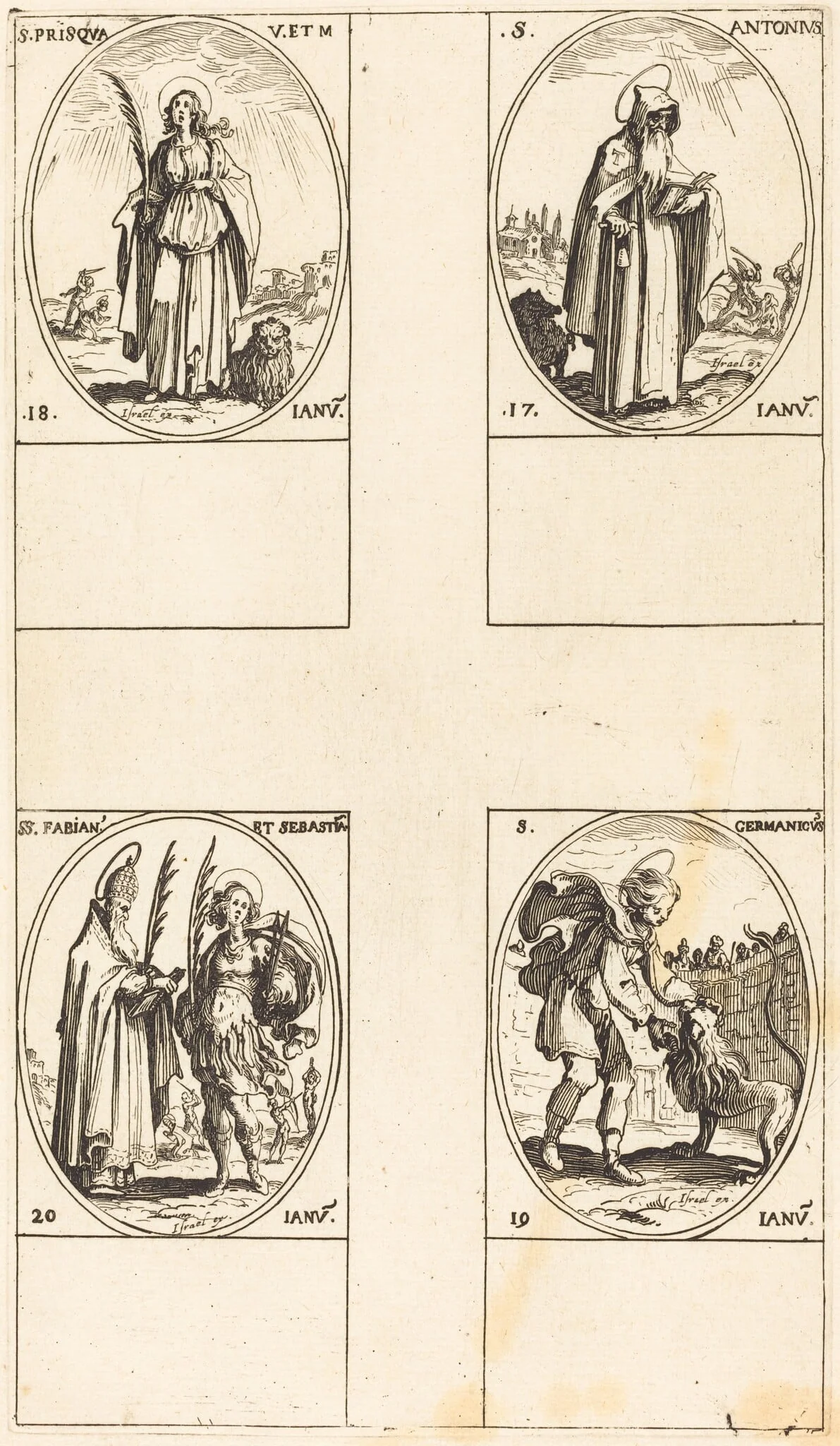 St. Anthony; St. Prisca; St. Germanicus; Sts. Fabian and Sebastian, detail