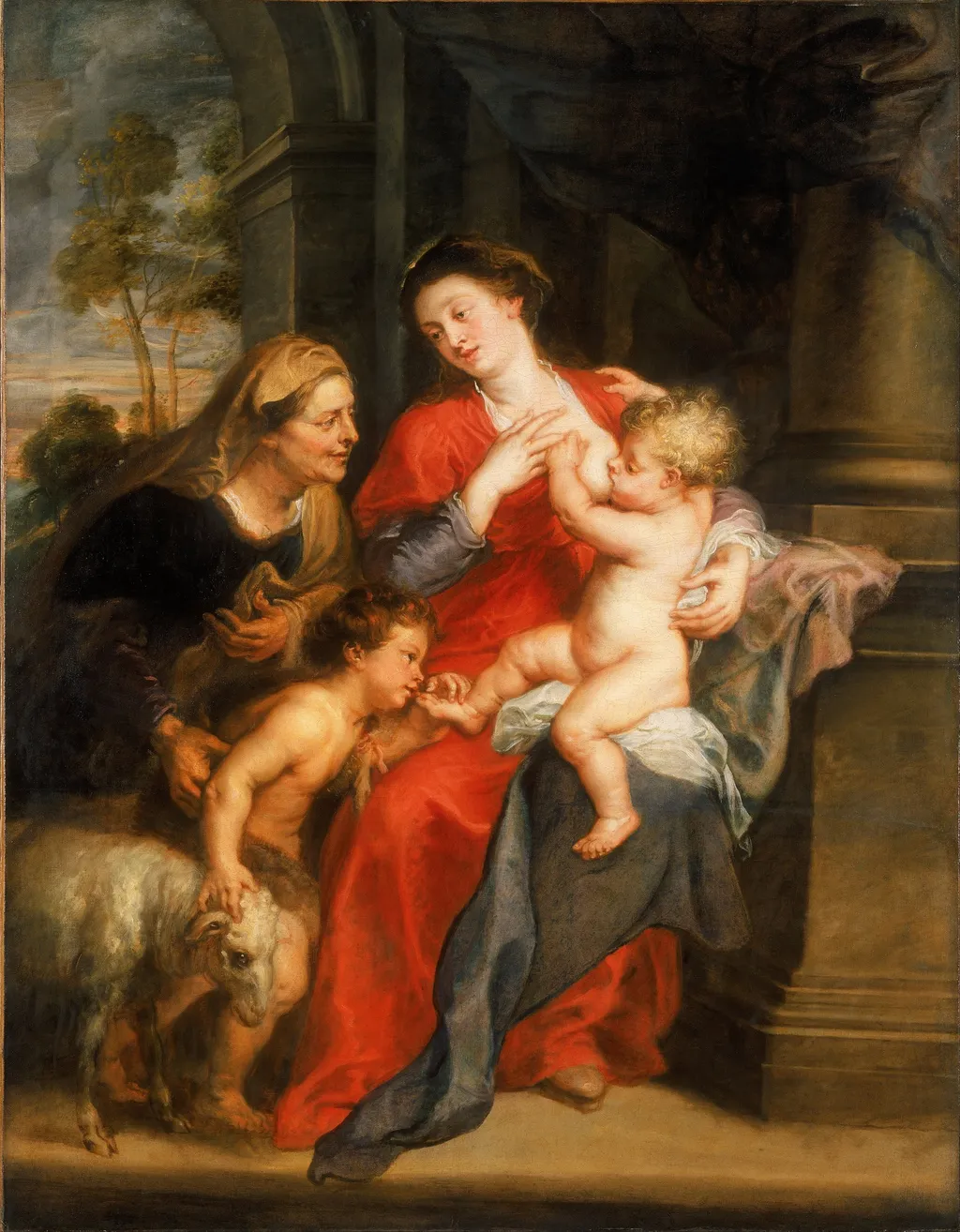 The Virgin and Child with Sts. Elizabeth and John the Baptist, by Peter Paul Rubens, oil, 1632