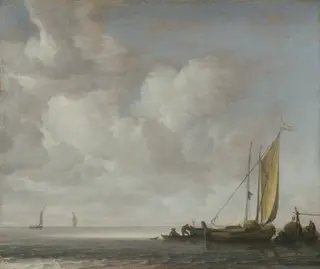Calm Sea, by Simon de Vlieger, oil, 1640