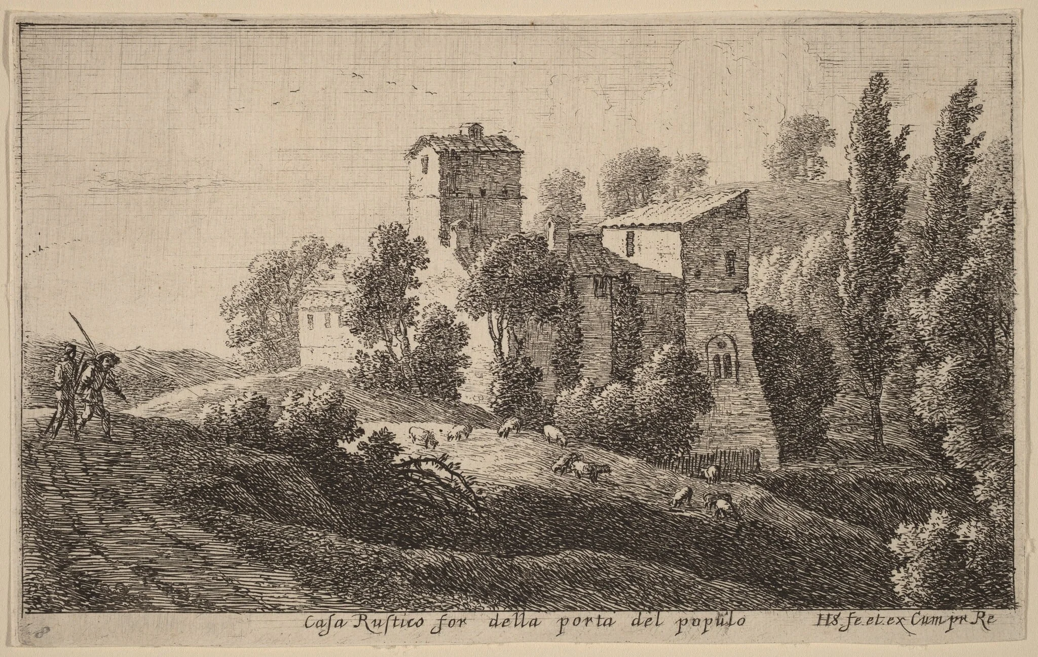 Farm beyond the Porta del Popolo, detail