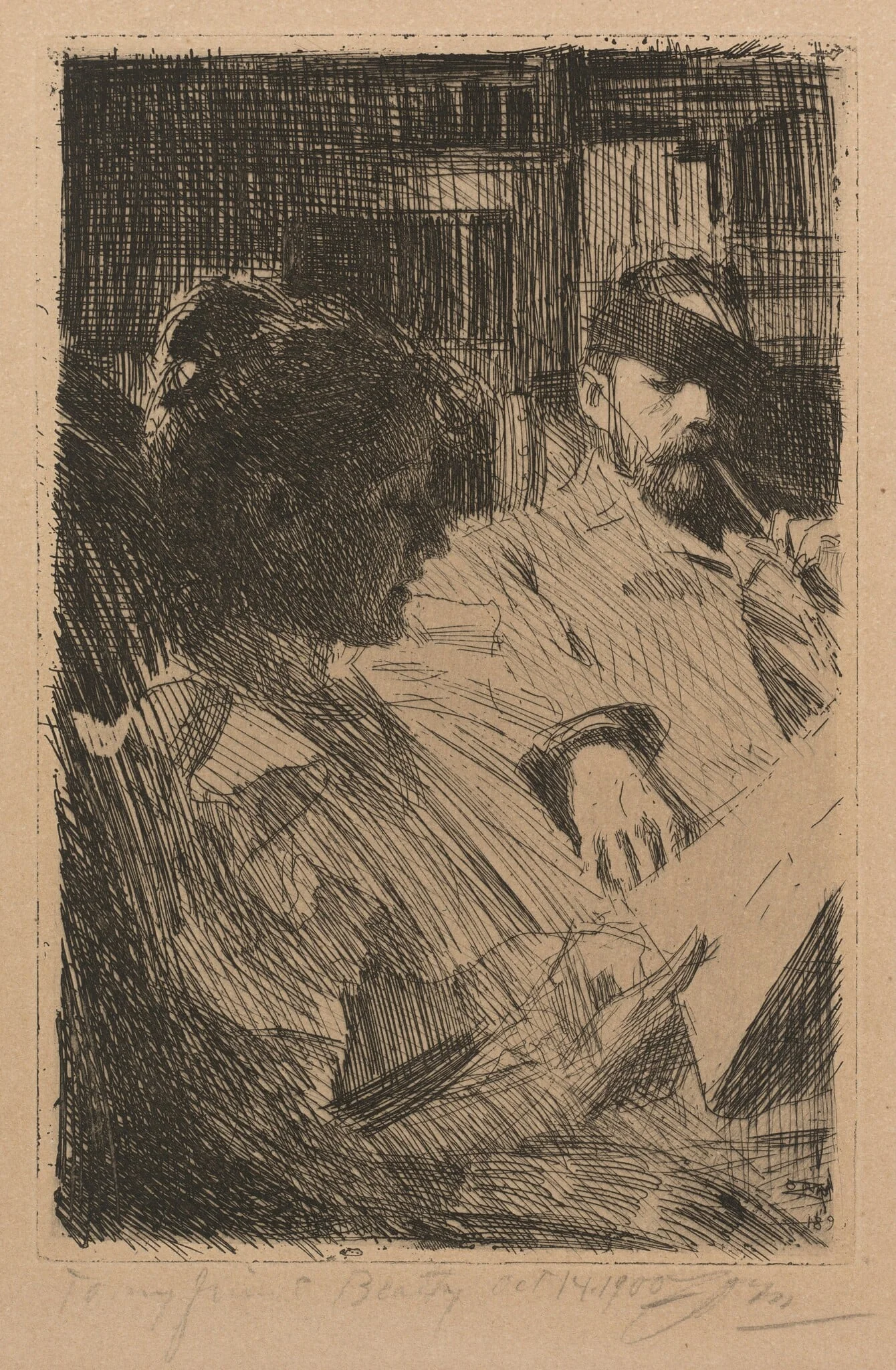 Reading (Mr. and Mrs. Ch. Deering), detail