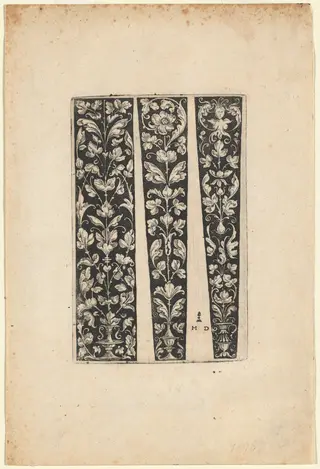 Ornament for Dagger Sheath, by Daniel Hopfer, ink, 1515