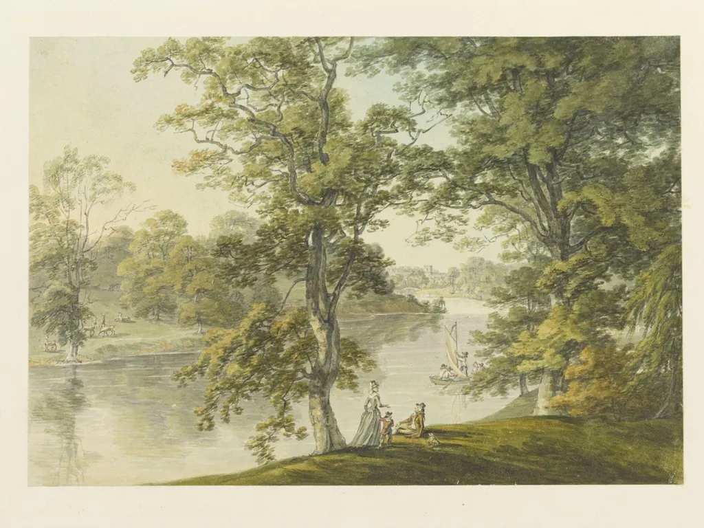 Wynnstay Park, Derbyshire, by John Emes, watercolor, 1795