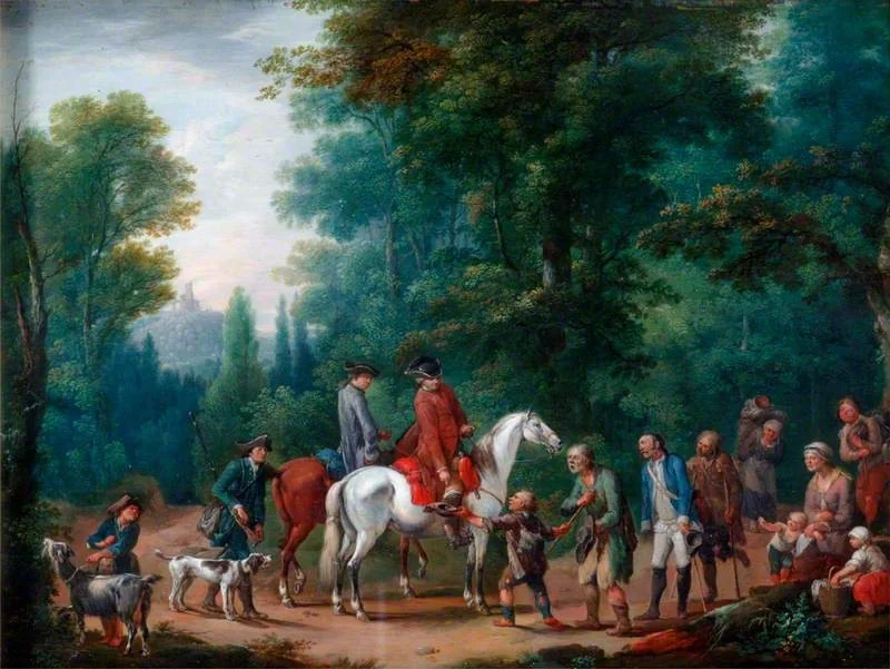 Landscape with Huntsmen and Beggars, detail