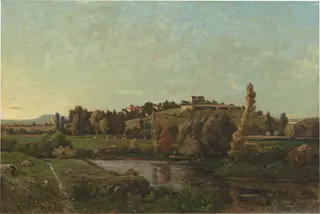 Landscape in Auvergne, by Henri Harpignies, oil, 1870